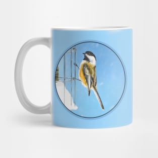 Chickadee on Feeder Mug